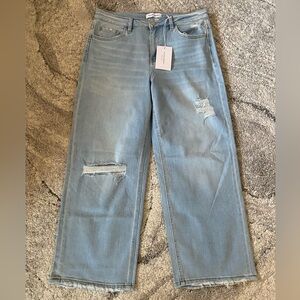 Flying Monkey Black Label Distressed Wide Leg Jeans Size 31